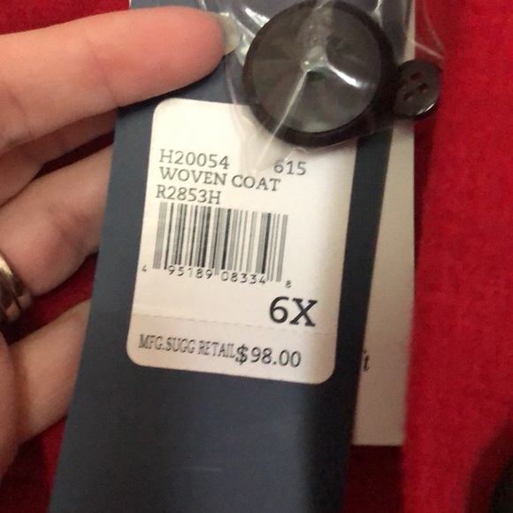 NWT Hartstrings faux fur red wool coat 6X - Picture 9 of 9